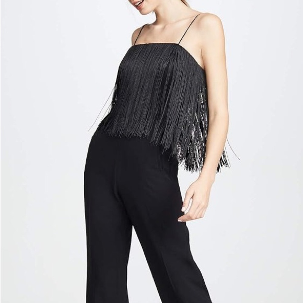 Club Monaco Black Fringe Jumpsuit
